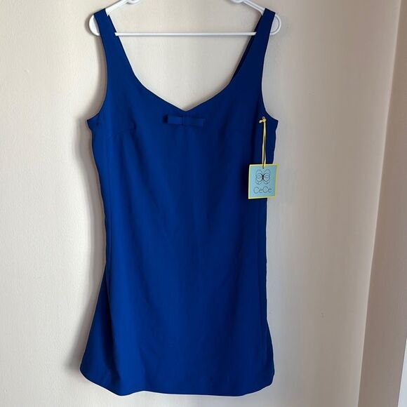 CeCe Blue Sleeveless bow cobalt blue party shift Dress size 10 NWT date event! - Picture 1 of 11